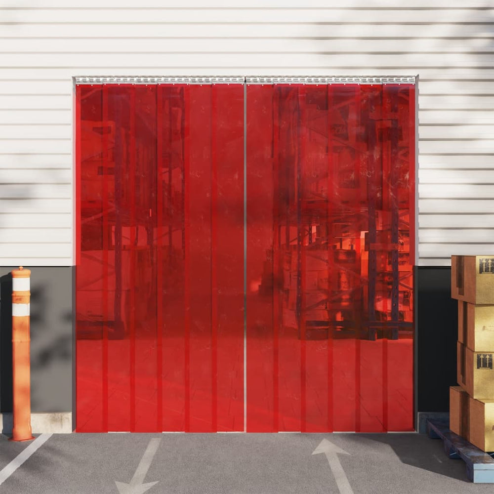 Door curtain, red, 300mmx2.6mm, 10m, PVC
