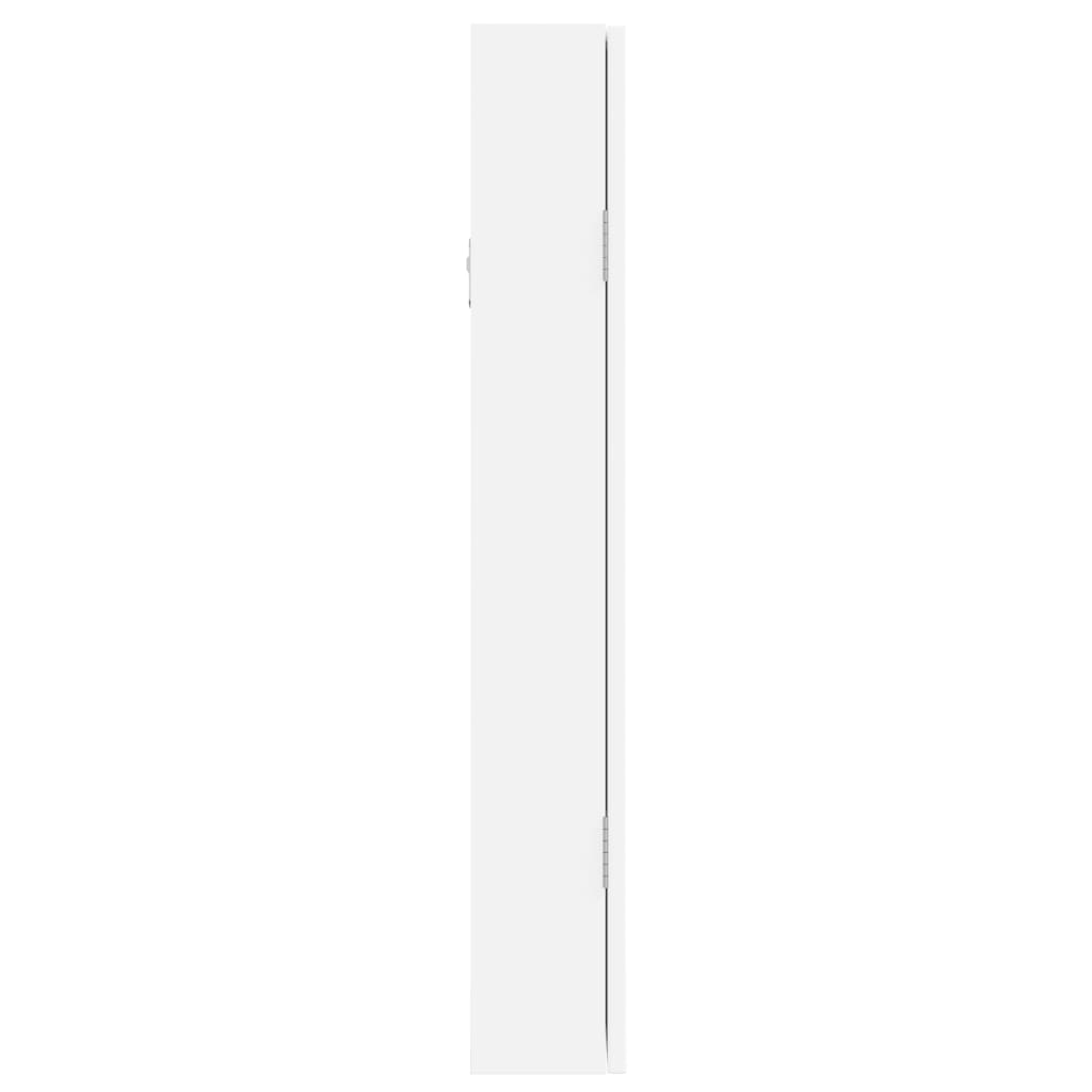 Spoguļa juvelierizstrādājumu skapītis, balts, 37,5x10x67cm, piestiprināms pie sienas