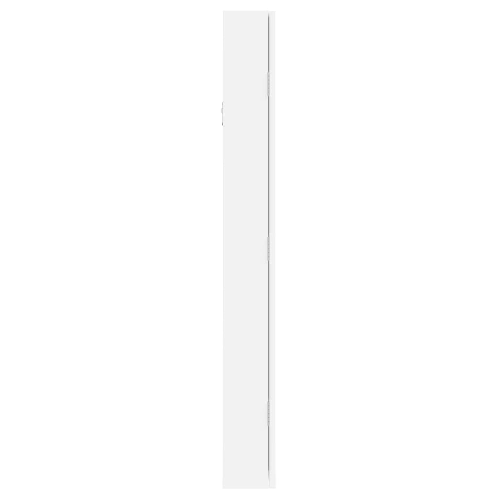 Mirrored jewelry cabinet with LED lighting, white