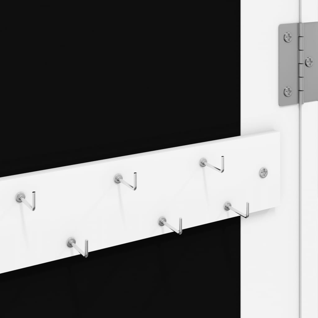 Mirrored jewelry cabinet with LED lighting, white
