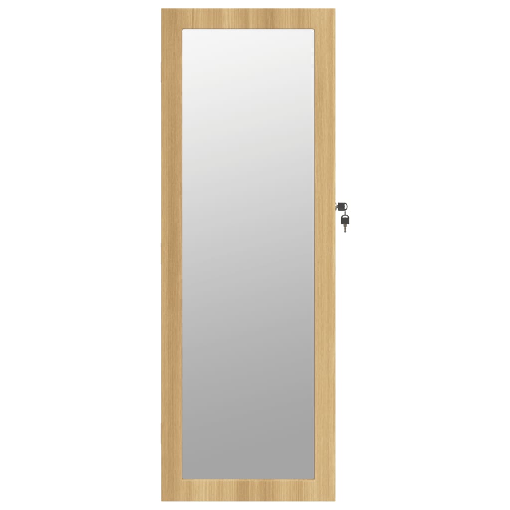 Mirrored jewelry cabinet with LED lighting