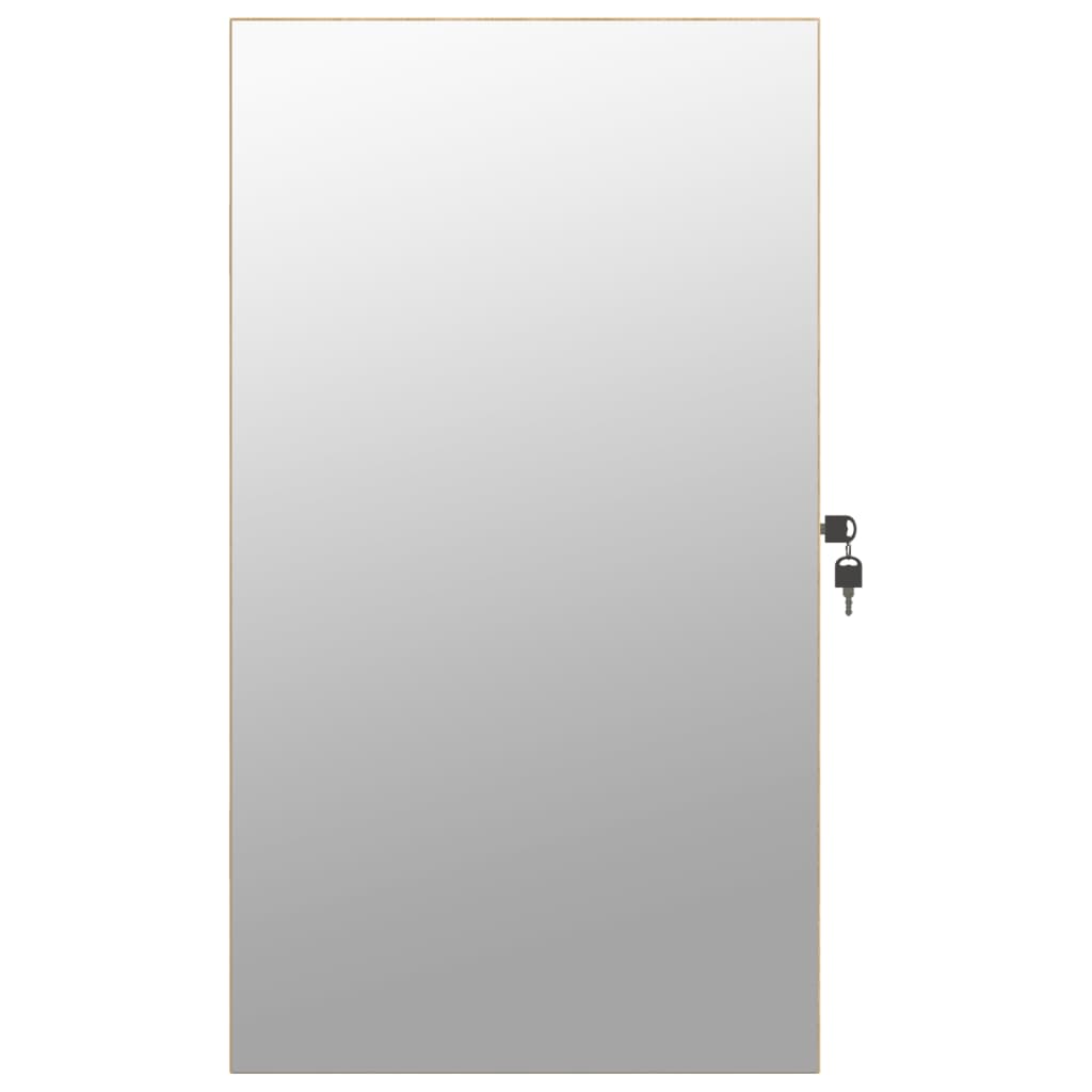 Mirrored jewelry cabinet with LED lighting