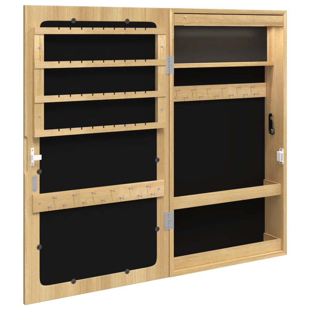 Mirrored jewelry cabinet with LED lighting