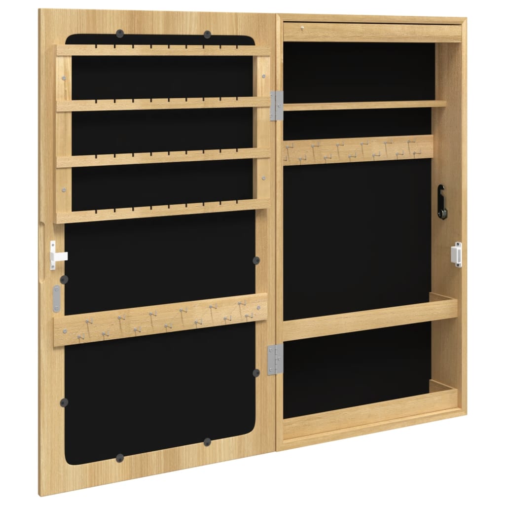 Mirrored jewelry cabinet with LED lighting