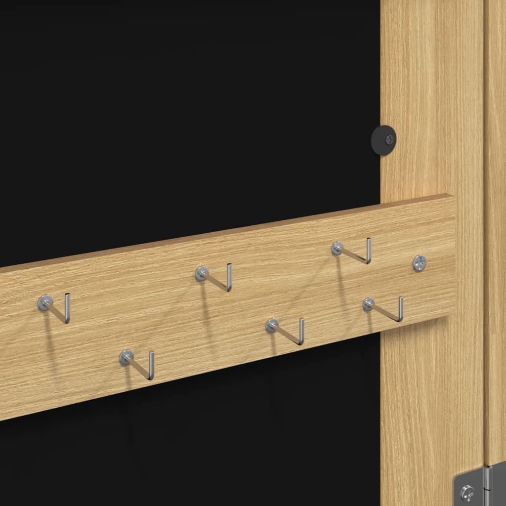 Mirrored jewelry cabinet with LED lighting