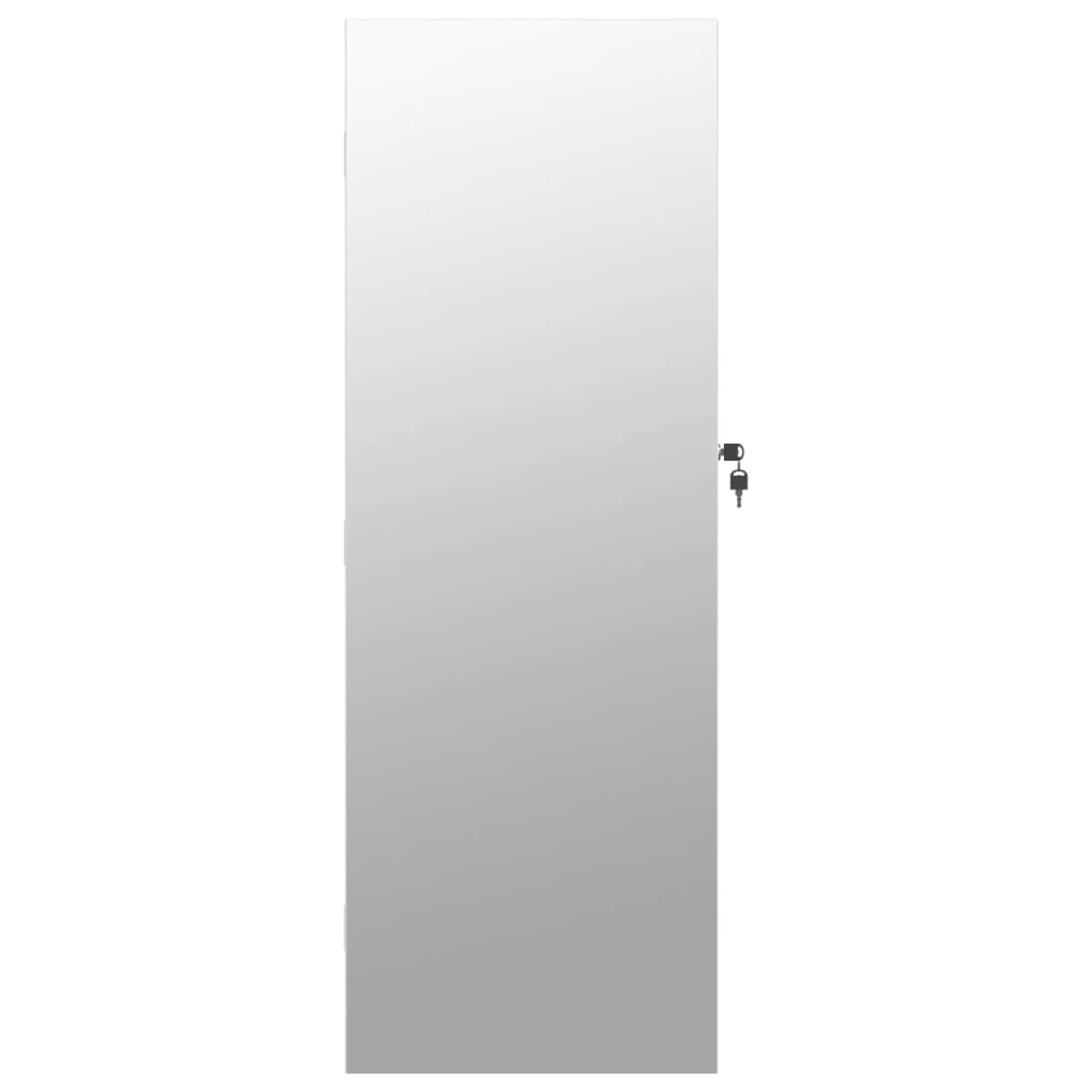 Mirrored jewelry cabinet with LED lighting, white