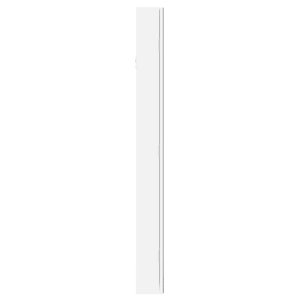 Mirrored jewelry cabinet with LED lighting, white