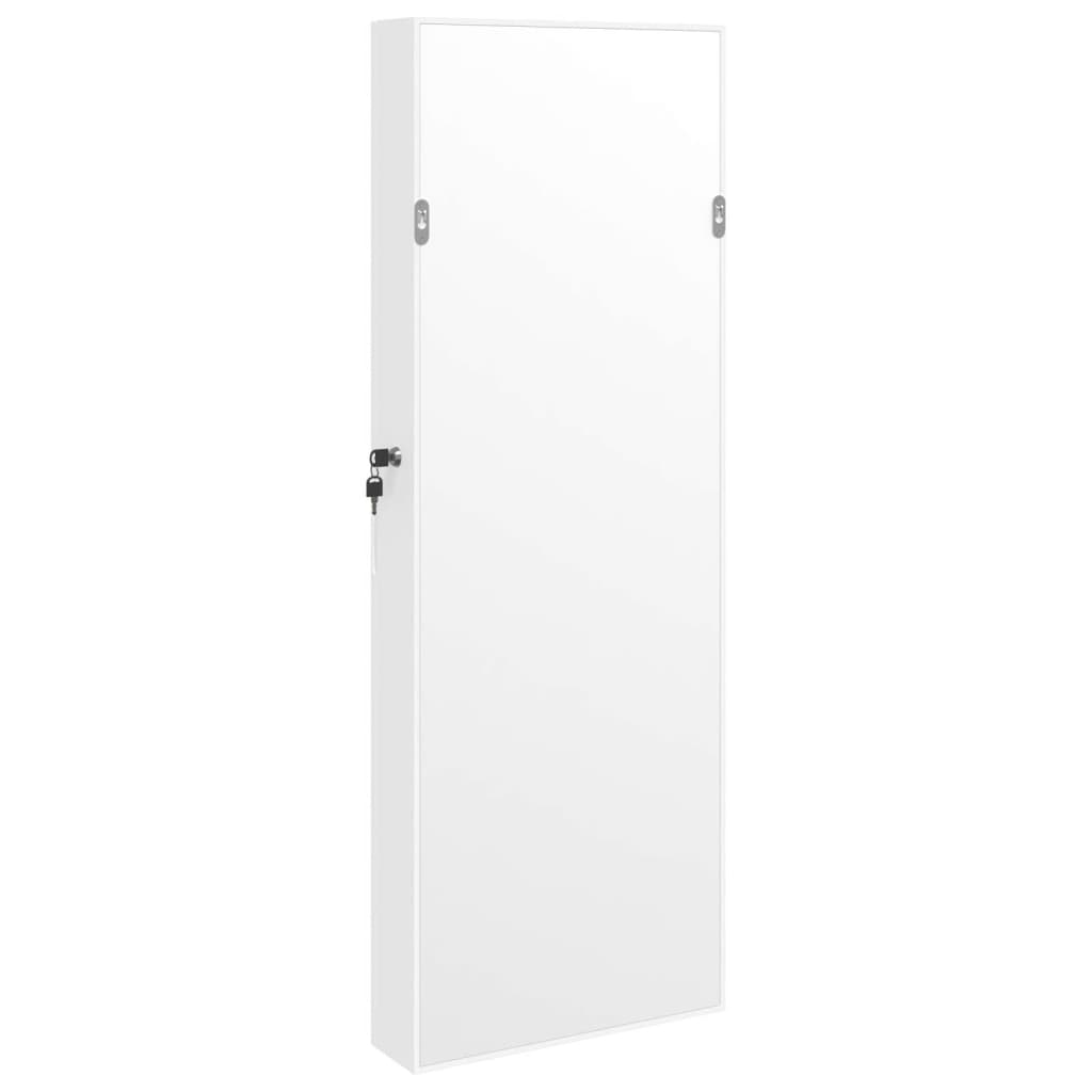 Mirrored jewelry cabinet with LED lighting, white