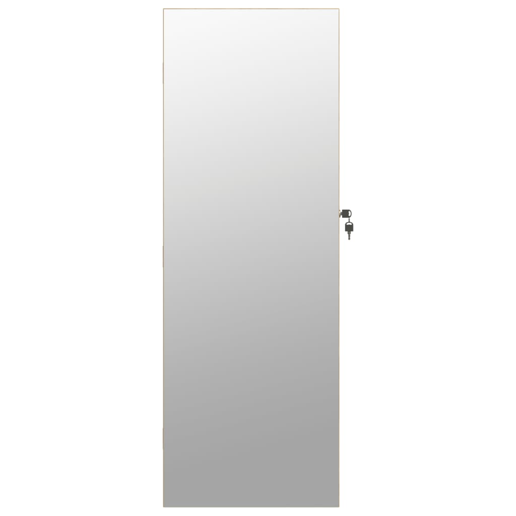 Mirrored jewelry cabinet with LED lighting