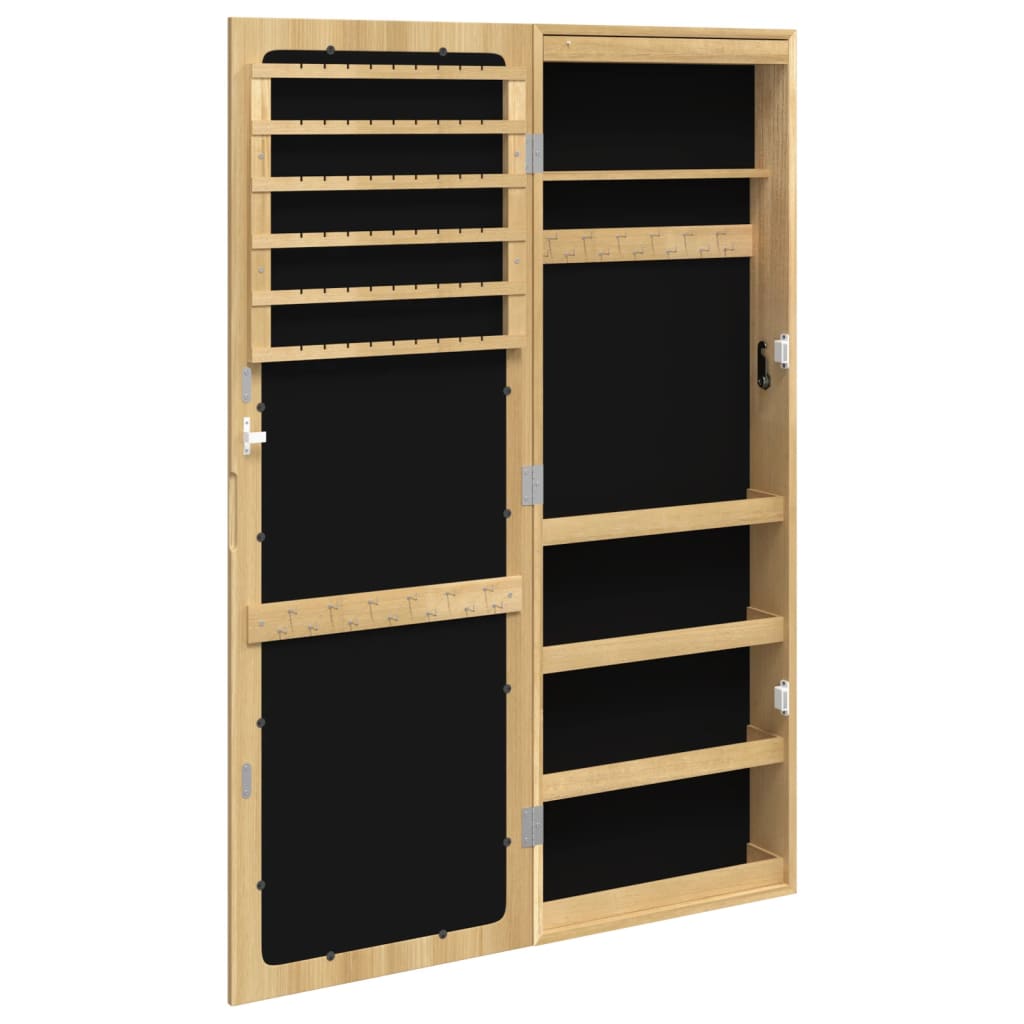 Mirrored jewelry cabinet with LED lighting