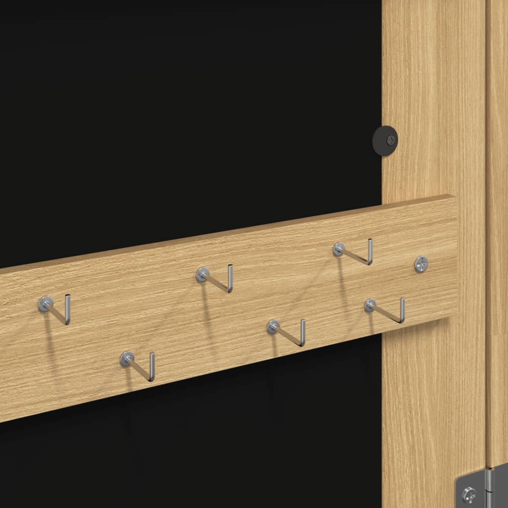 Mirrored jewelry cabinet with LED lighting