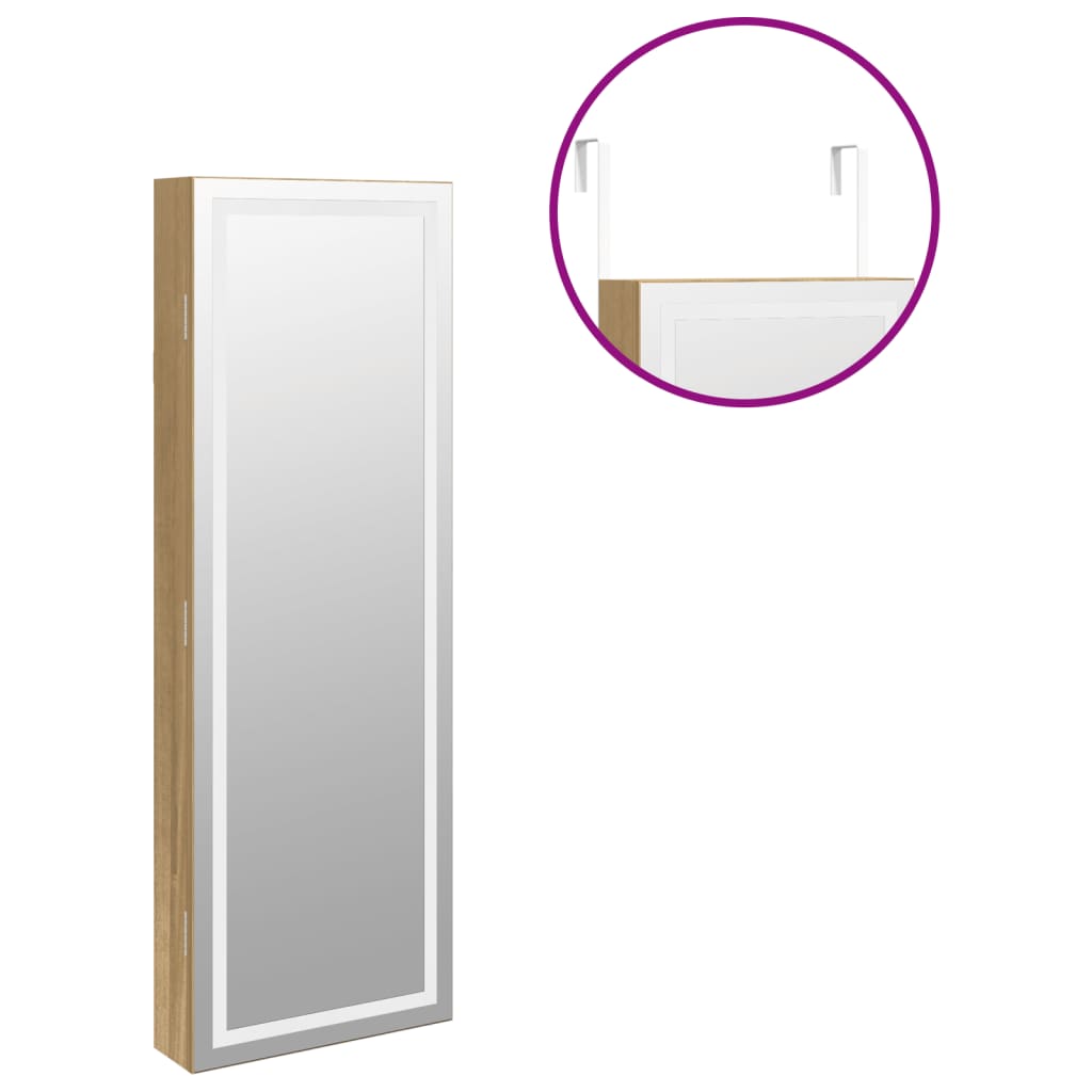 Veidrodinė papuošalų spintelė su LED apšvietimu
