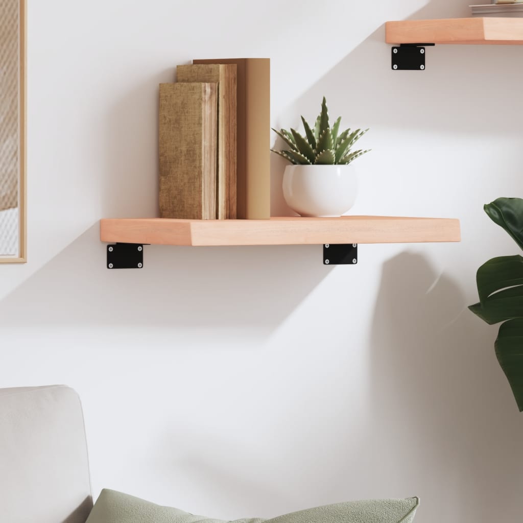 Wall shelf, 40x30x(2-4) cm, untreated solid oak