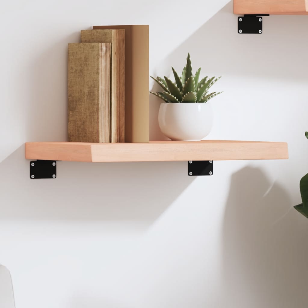 Wall shelf, 40x30x(2-4) cm, untreated solid oak