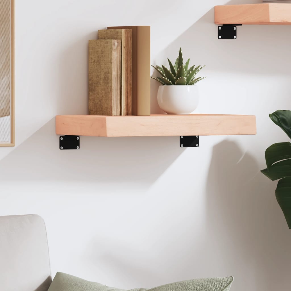 Wall shelf, 40x30x(2–6)cm, unfinished solid oak