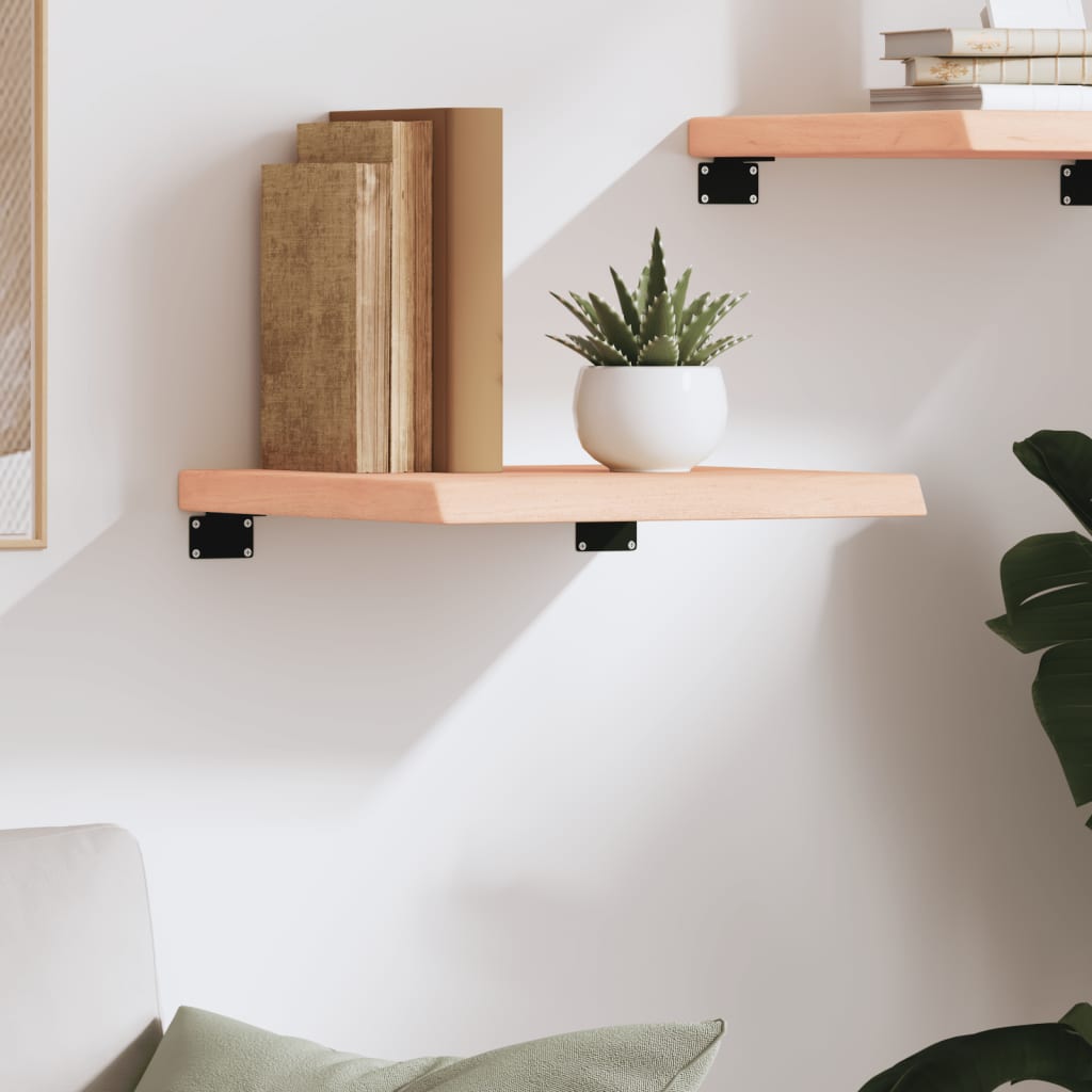 Wall shelf, 40x40x(2-4) cm, untreated solid oak