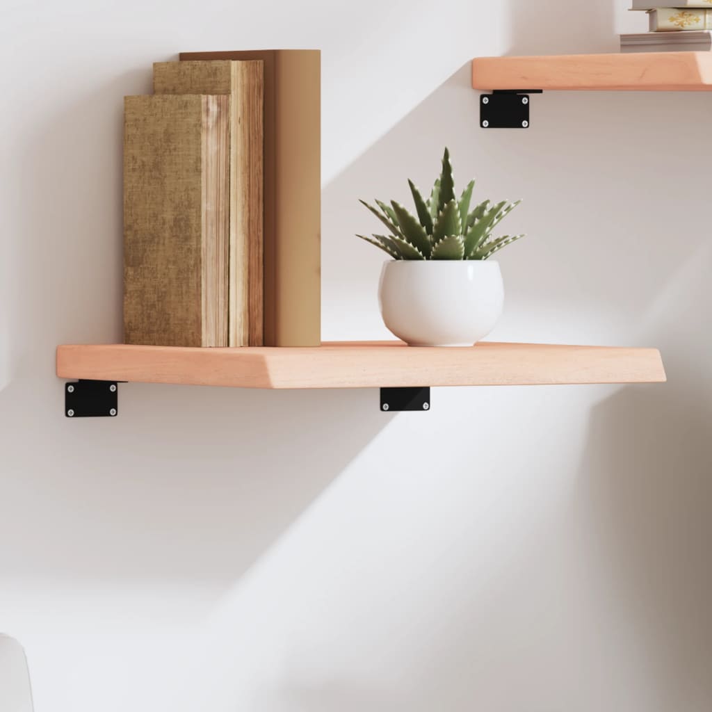Wall shelf, 40x40x(2-4) cm, untreated solid oak
