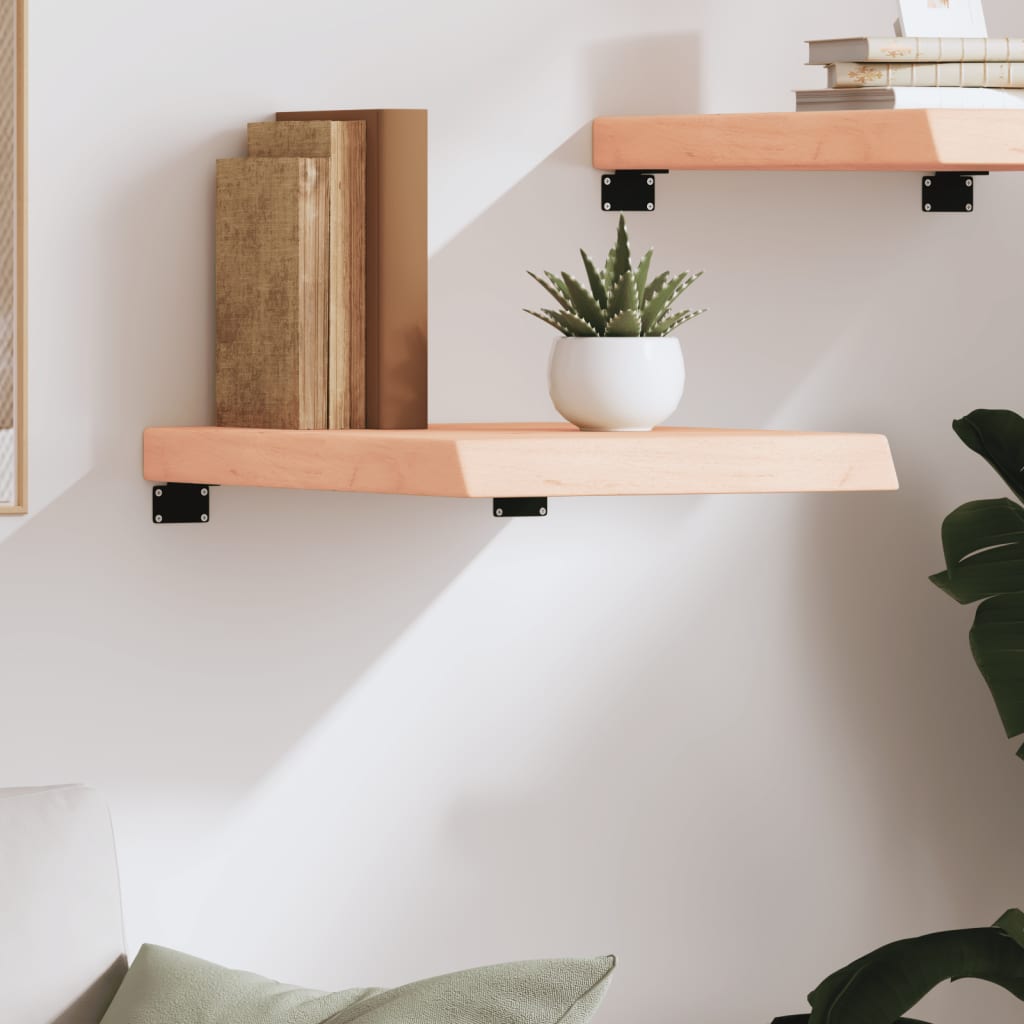 Wall shelf, 40x50x(2–6)cm, untreated solid oak