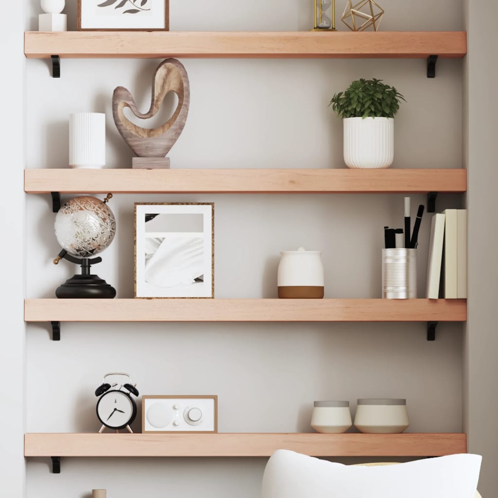 Wall shelf, 80x10x6cm, untreated solid oak