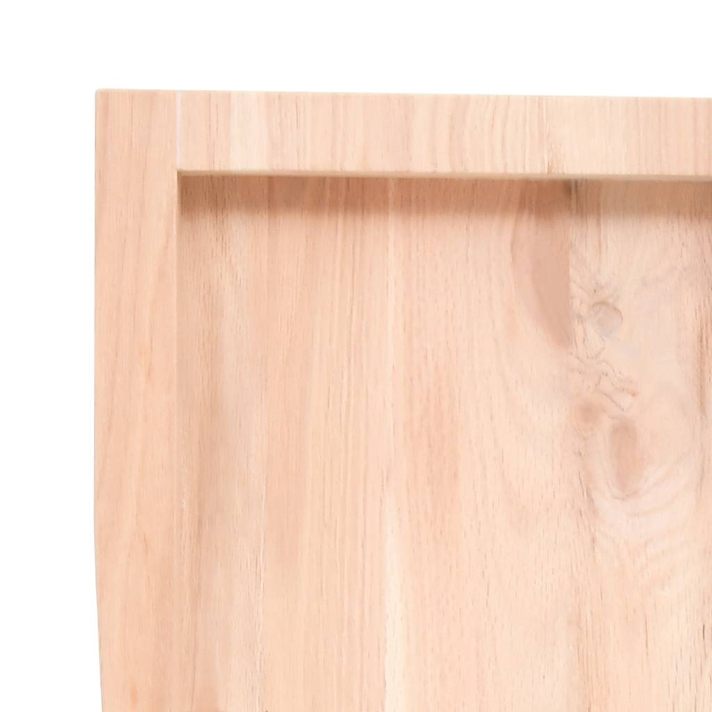 Wall shelf, 220x60x(2–6)cm, untreated solid oak