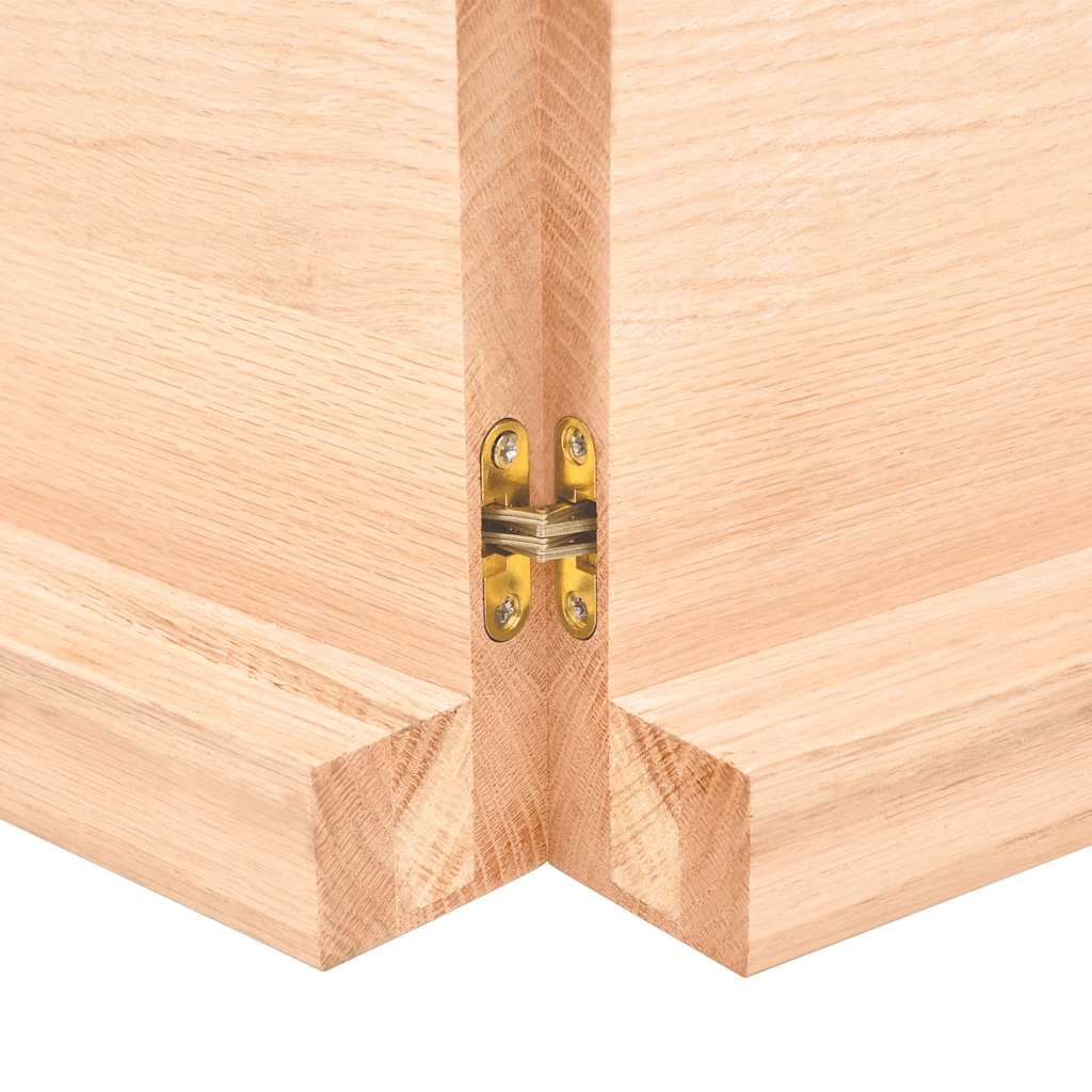 Wall shelf, 220x60x(2–6)cm, untreated solid oak