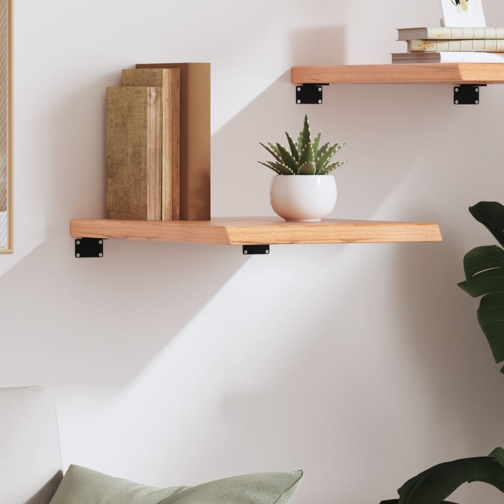 Wall shelf, light brown, 40x50x(2-4) cm, solid oak