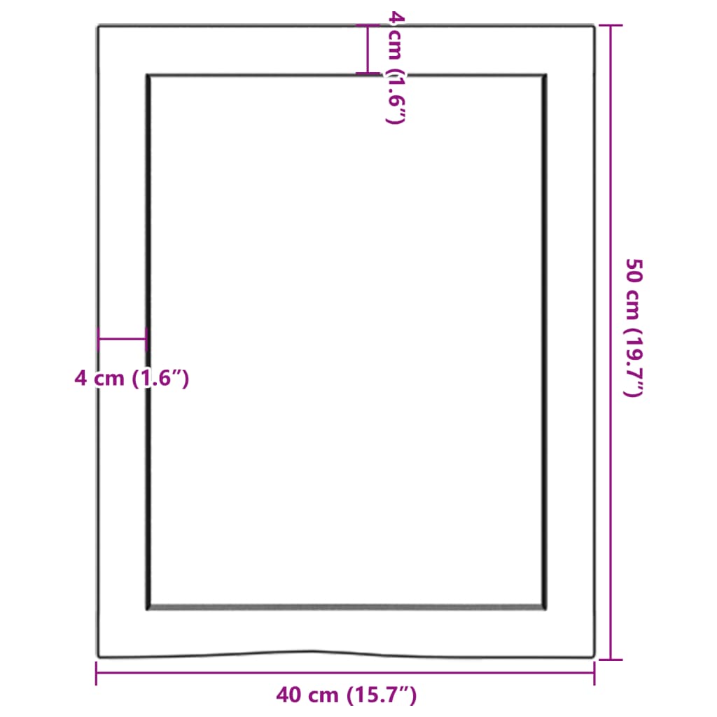 Wall shelf, light brown, 40x50x(2-4) cm, solid oak