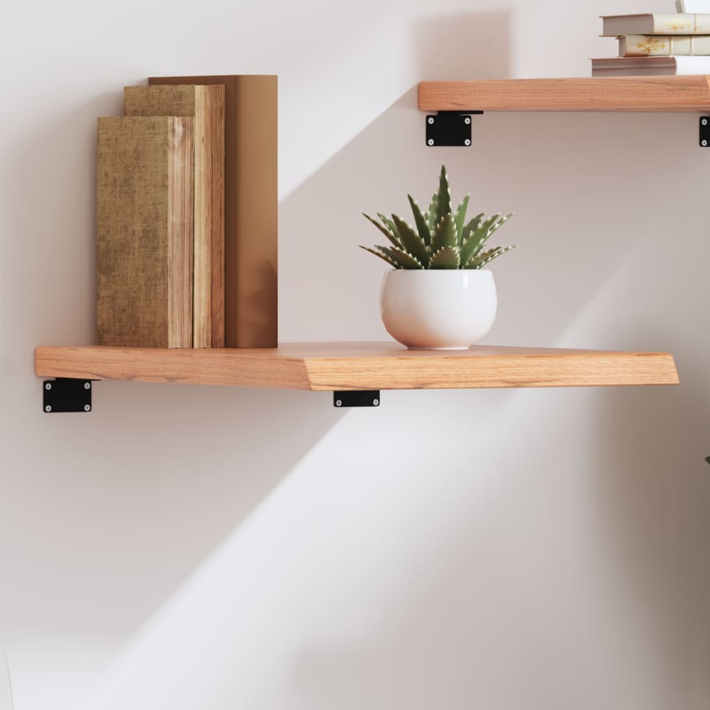 Wall shelf, light brown, 40x50x(2-4) cm, solid oak