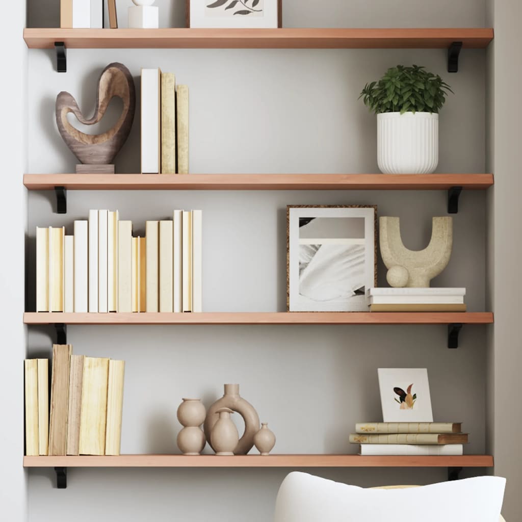 Wall shelf, light brown, 80x20x2cm, solid oak