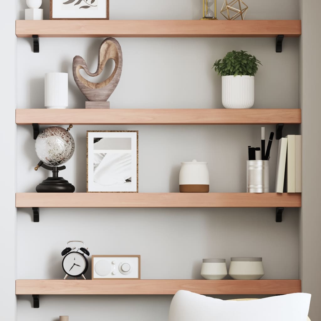 Wall shelf, light brown, 100x10x6cm, solid oak