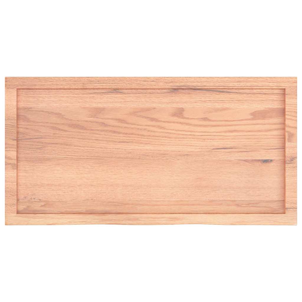 Sieninė lentyna, šviesiai ruda, 100x50x(2-6) cm, ąžuolo masyvas