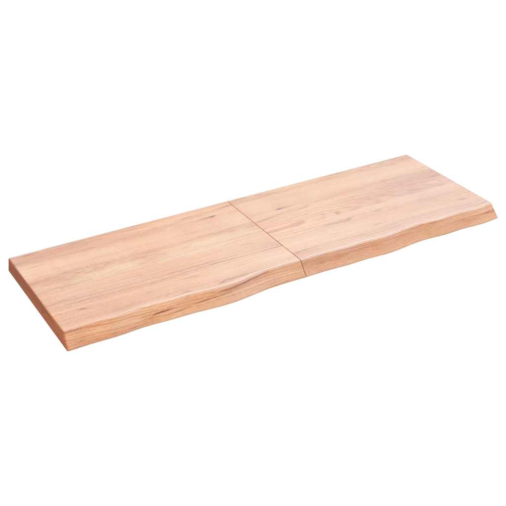 Wall shelf, light brown, 120x40x(2-4) cm, solid oak