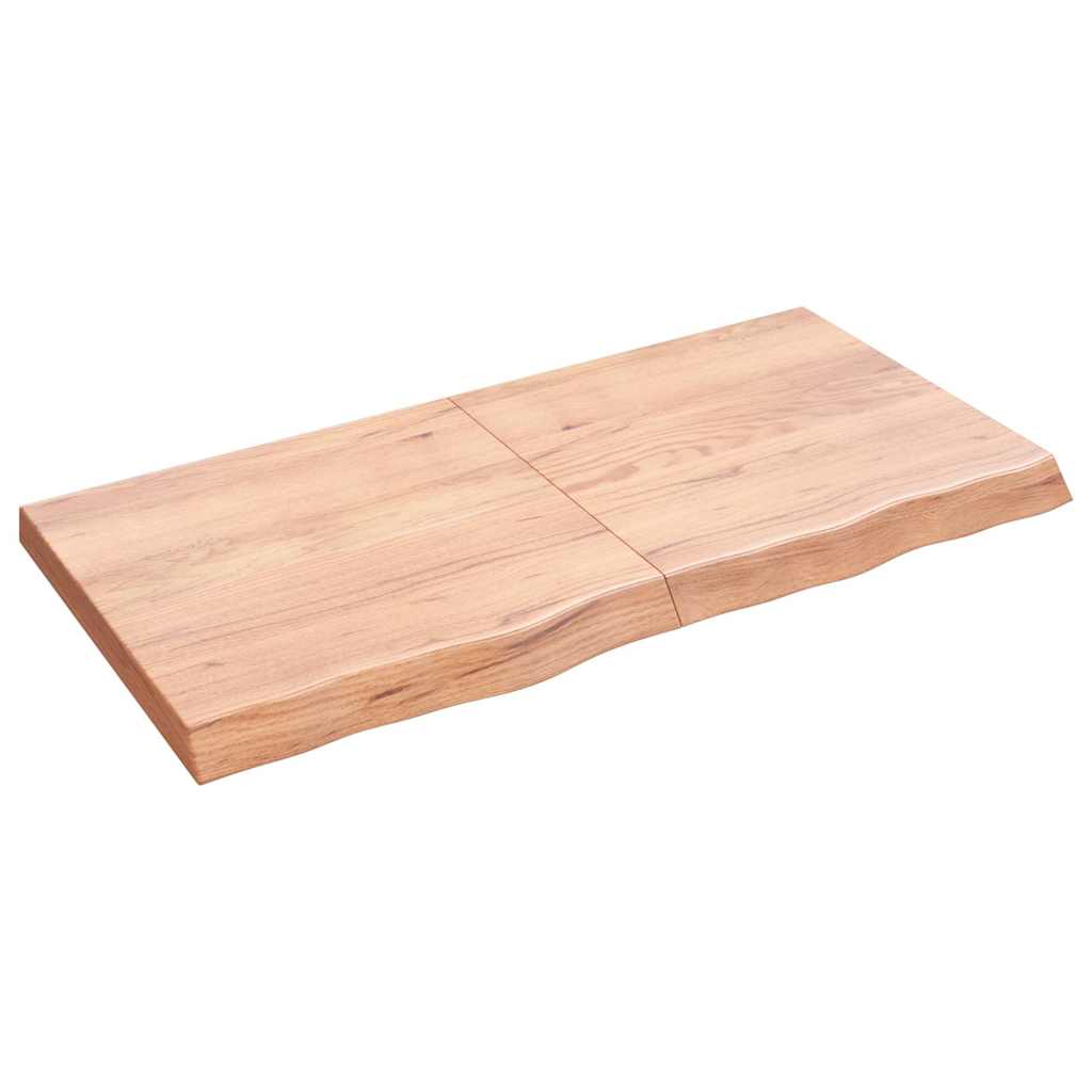 Wall shelf, light brown, 120x60x(2-6) cm, solid oak