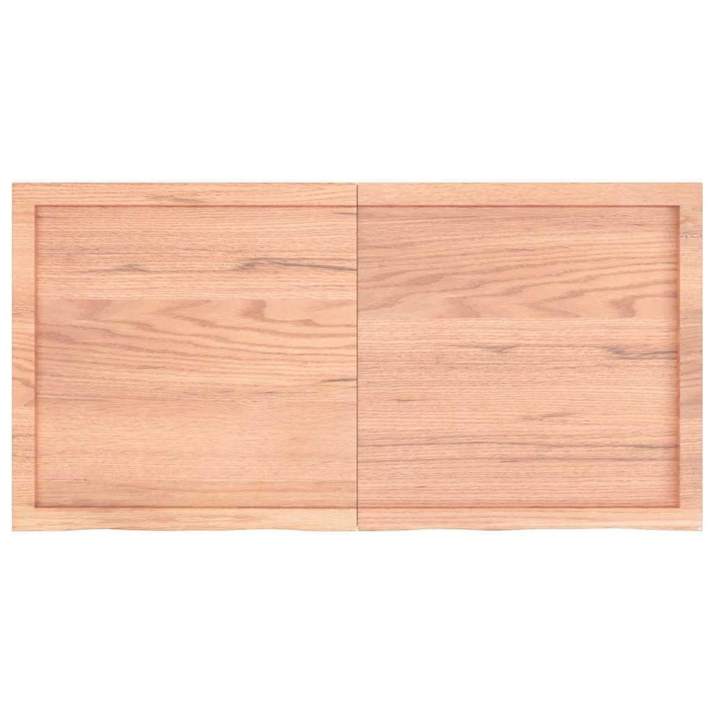 Wall shelf, light brown, 120x60x(2-6) cm, solid oak