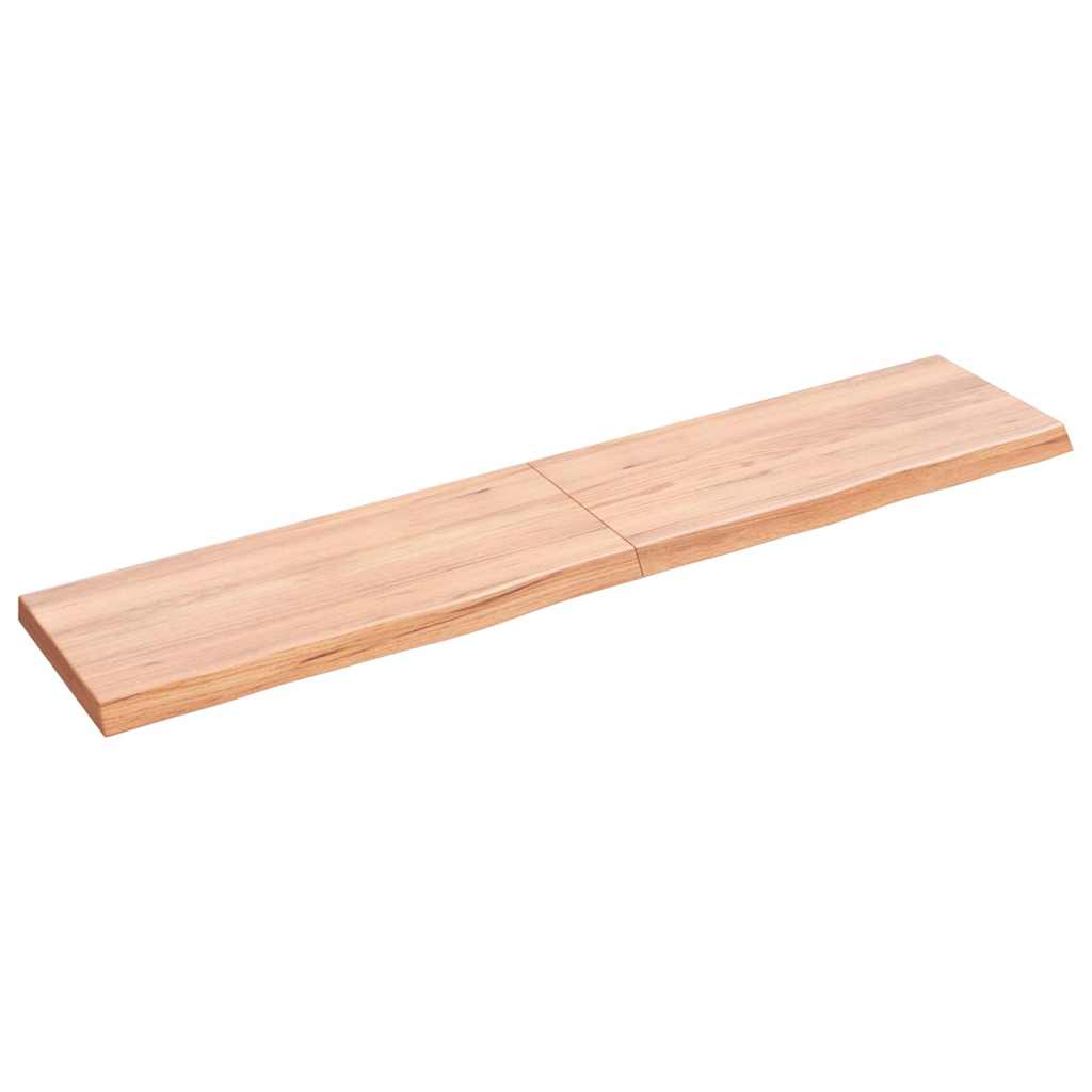 Wall shelf, light brown, 140x30x(2-4) cm, solid oak