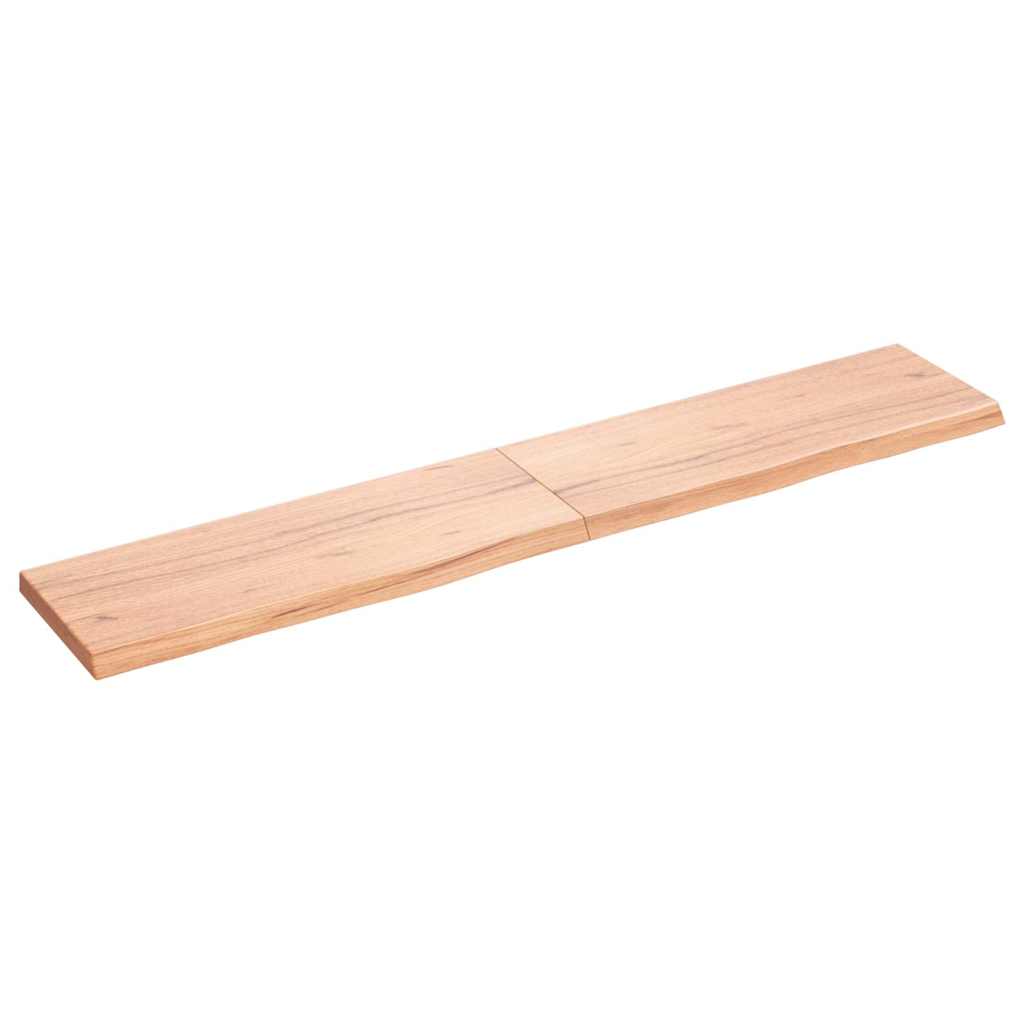 Wall shelf, light brown, 160x30x(2-4) cm, solid oak