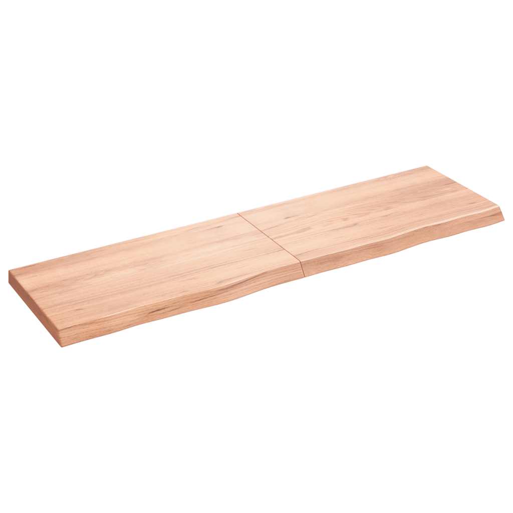Wall shelf, light brown, 180x50x(2-6) cm, solid oak