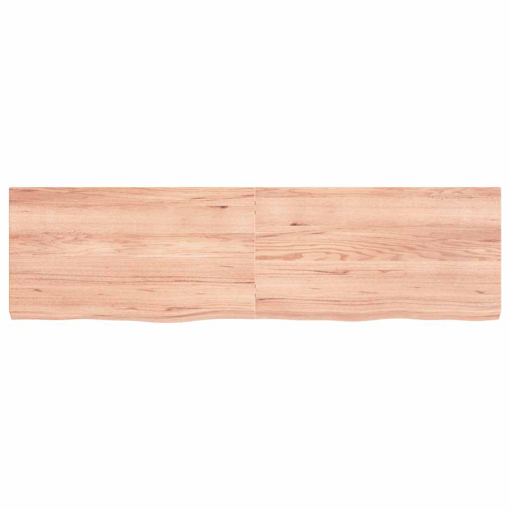 Wall shelf, light brown, 180x50x(2-6) cm, solid oak