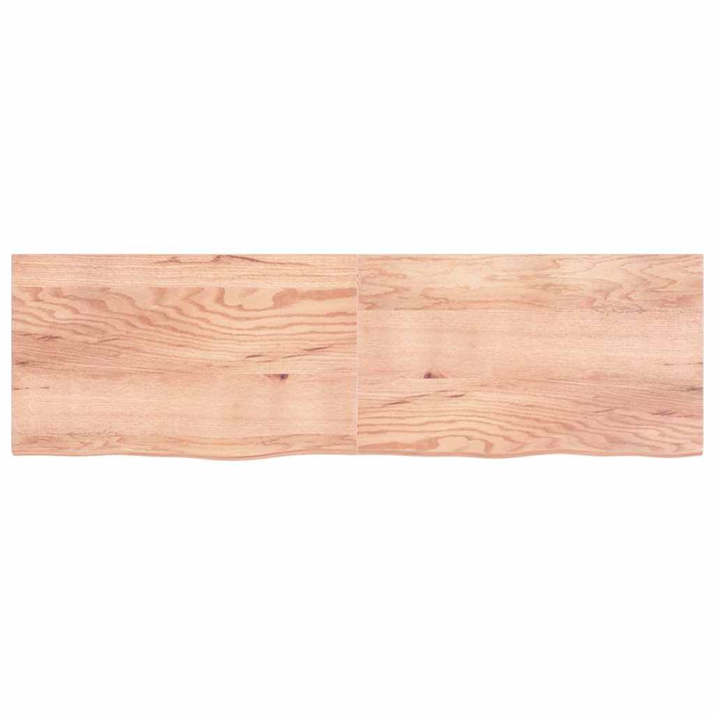 Wall shelf, light brown, 200x60x(2-4) cm, solid oak