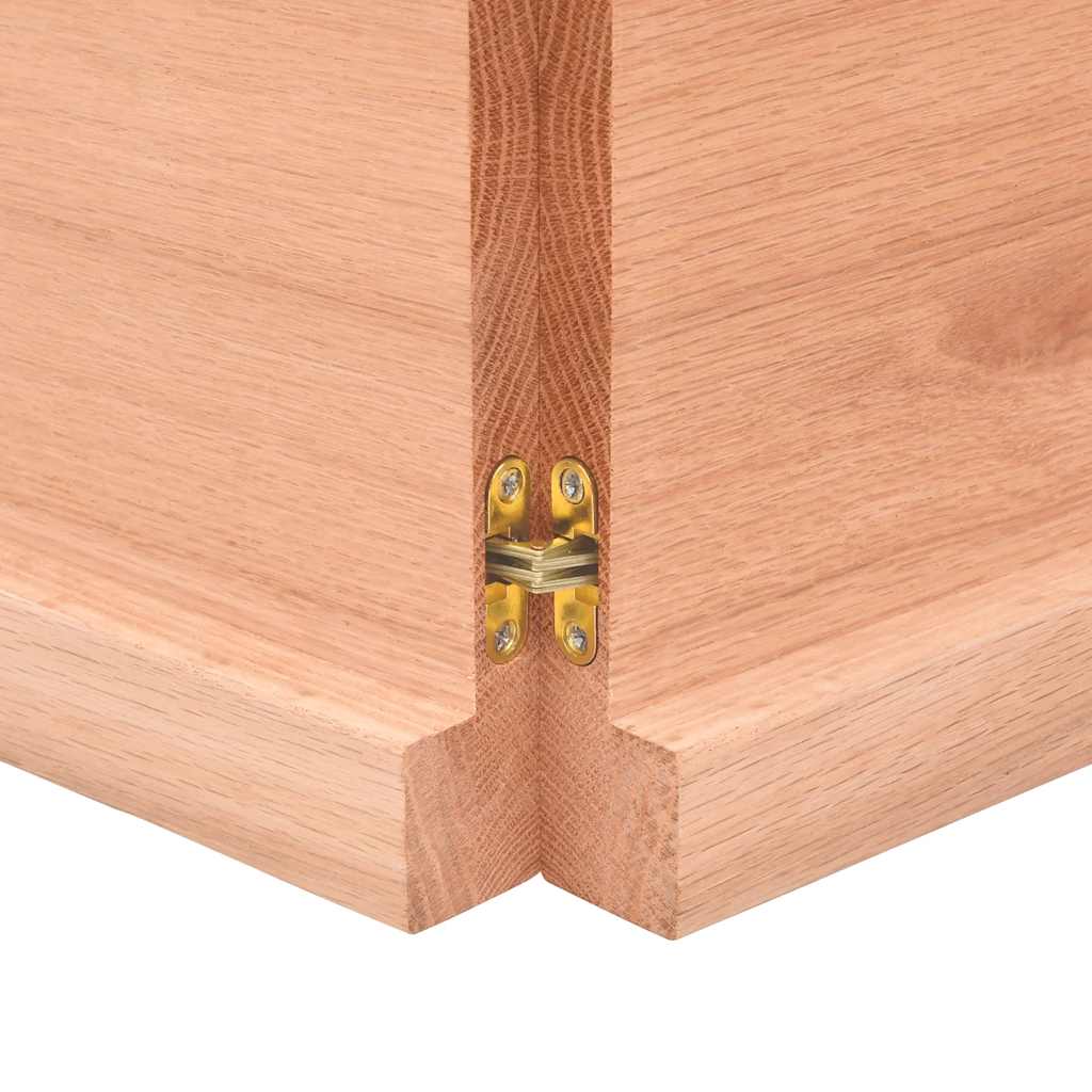 Wall shelf, light brown, 200x60x(2-4) cm, solid oak