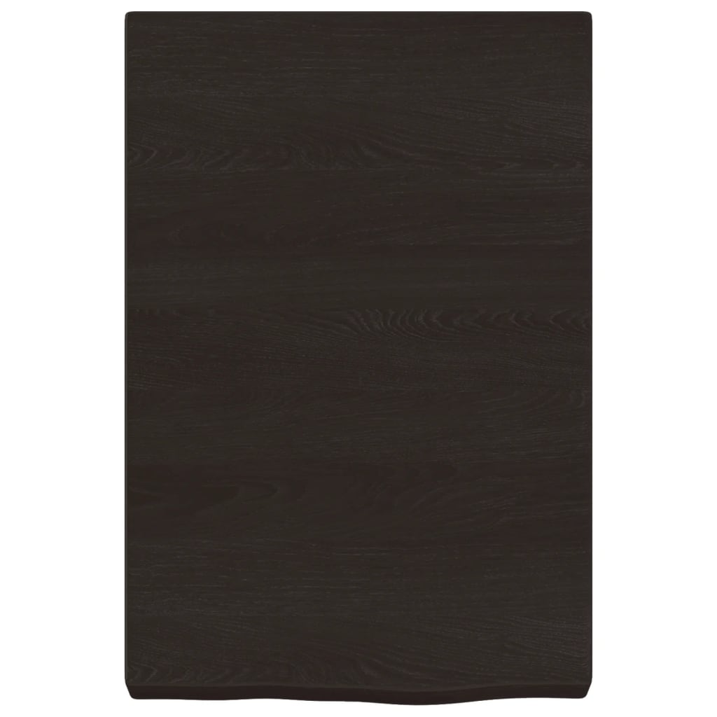 Wall shelf, dark brown, 40x60x(2–6)cm, solid oak