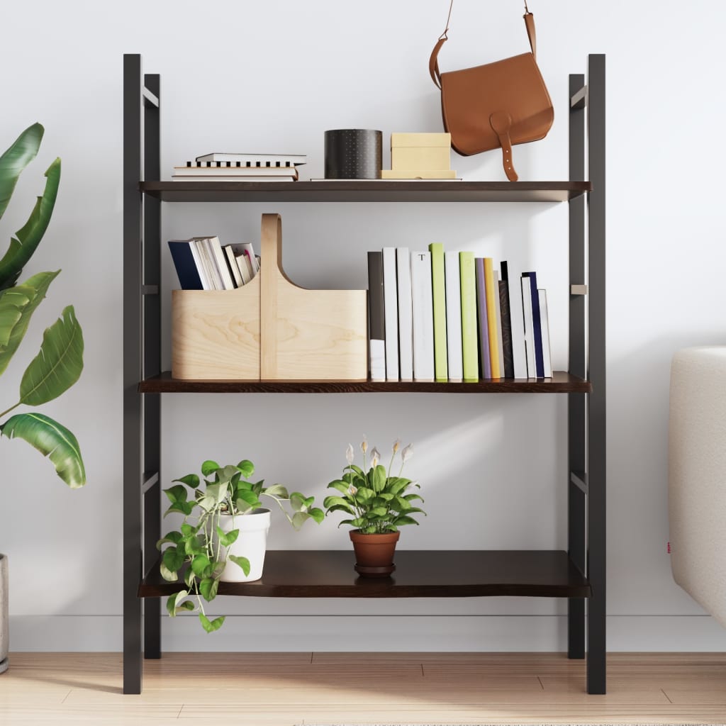 Wall shelf, dark brown, 100x60x2 cm, solid oak
