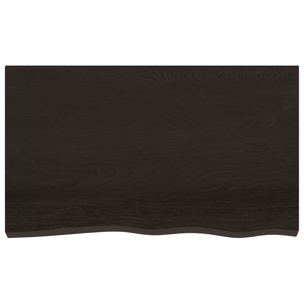 Wall shelf, dark brown, 100x60x2 cm, solid oak