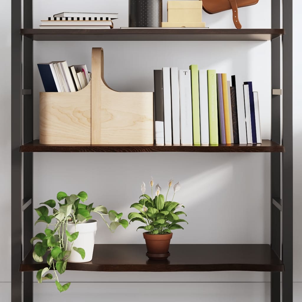 Wall shelf, dark brown, 100x60x2 cm, solid oak