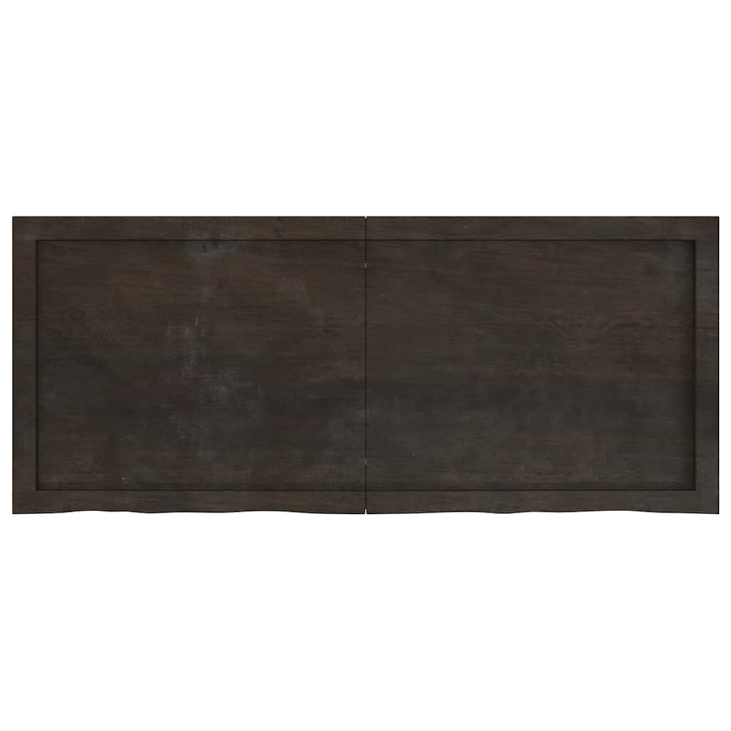 Sieninė lentyna, tamsiai ruda, 120x50x(2-4) cm, ąžuolo masyvas