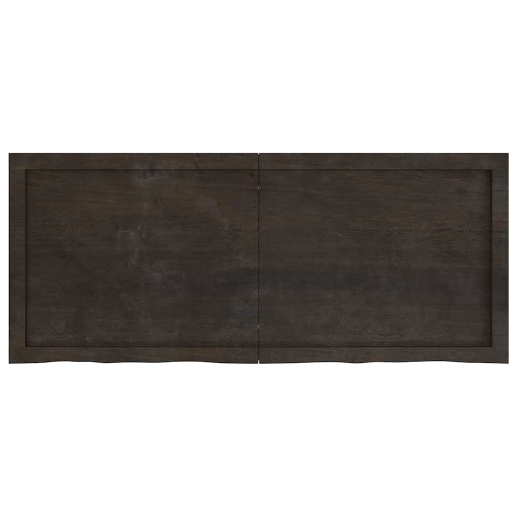 Wall shelf, dark brown, 120x50x(2-6) cm, solid oak