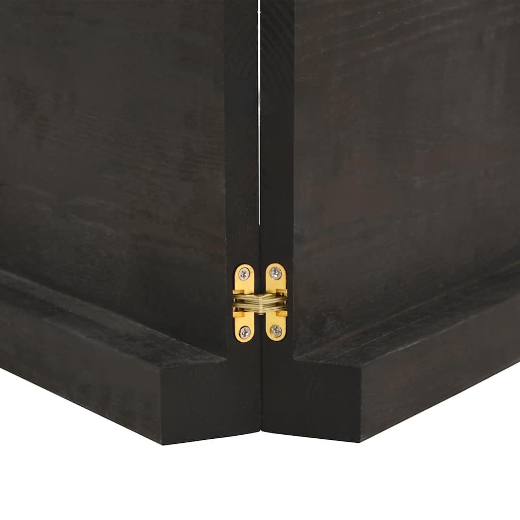 Wall shelf, dark brown, 120x50x(2-6) cm, solid oak