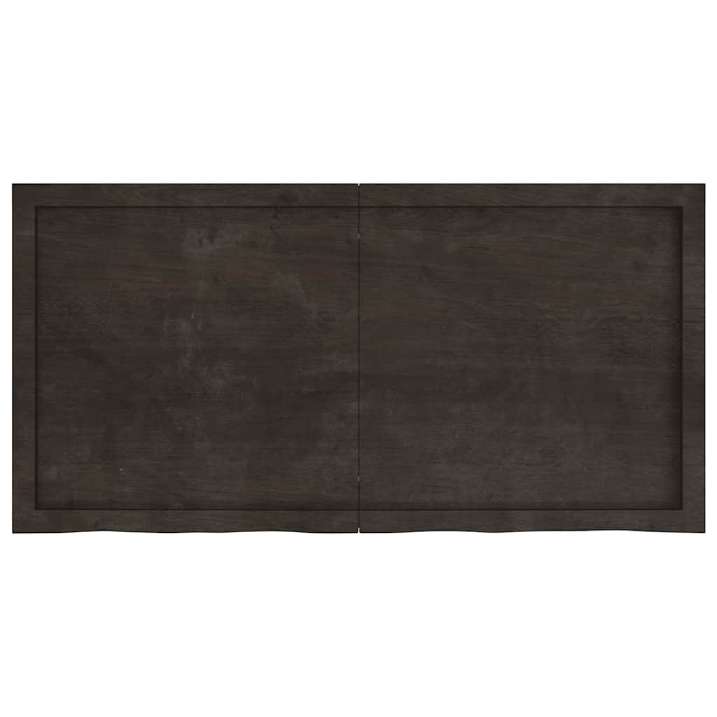 Sieninė lentyna, tamsiai ruda, 120x60x(2-4) cm, ąžuolo masyvas