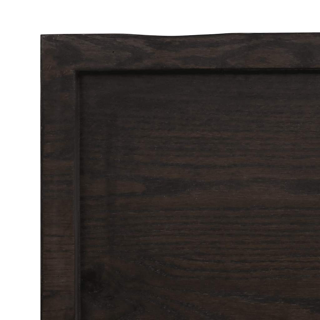 Sieninė lentyna, tamsiai ruda, 120x60x(2-4) cm, ąžuolo masyvas