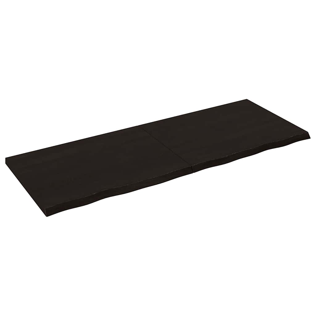 Wall shelf, dark brown, 160x60x(2-4) cm, solid oak